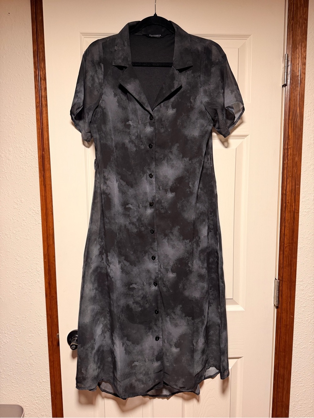 Disturbia Black Button-Up Shirt Dress